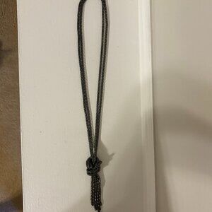Black Metal Knotted Necklace